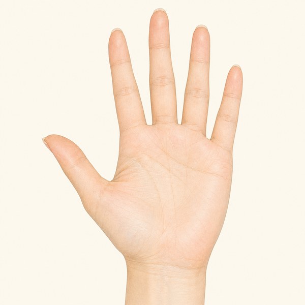 左手の手のひらの撮影例